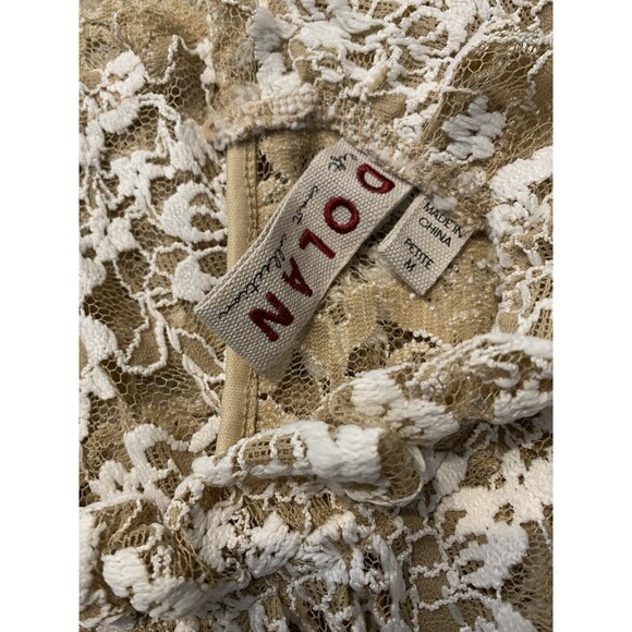 Dolan Anthropologie Lace Mock Neck Floral Ivory Blouse‎ Bohemian Romantic MP - Picture 8 of 8